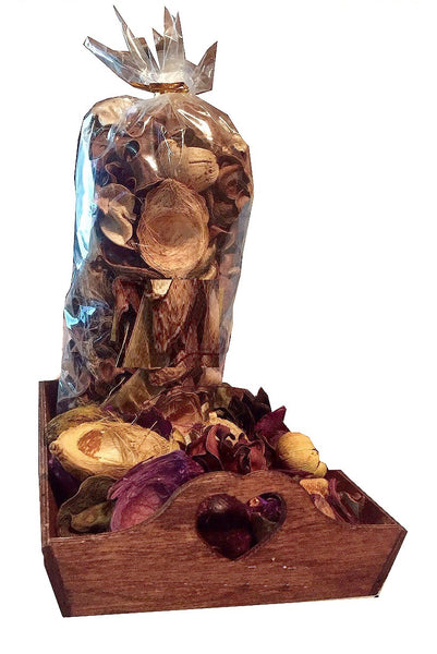FRAGRANCE-Dried Scented Potpourri Lavender Scent with Rustic Wooden Fragrance Tray
