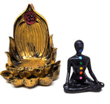 Backflow-Seven Chakra Polyresin Backflow Incense Burner 6 Inches x 4Inches