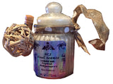 Scented Sand Crystals-Gardenia Scented Sand Crystal Potpourri in Decorated Airtight Glass Decanter with Wooden Scoop