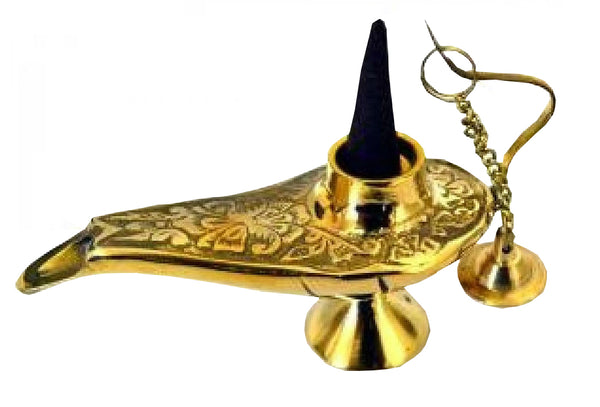 BRASS- Burner Solid Brass 5 Inch Genie Lamp