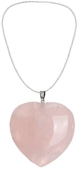 PENDANT-Heart Shaped Gemstone Pendant Pink Rose Quartz