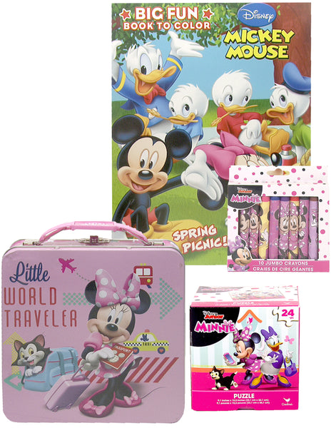 Bundle-Minnie Mouse 4 Piece Activity Bundle Little World Traveler Tin