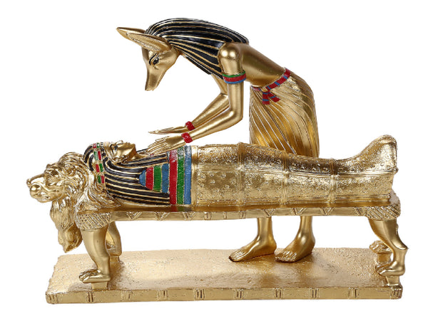 Ancient Egyptian God Anubis Sculpture Performing Mummification Practice