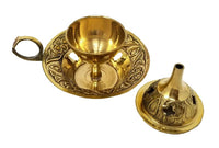 Brass Ornate Vintage Incense Burner with Handle 3 Inch