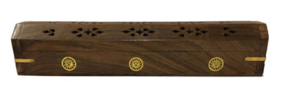Wooden Coffin Box (Sun) Incense Burner And Storage