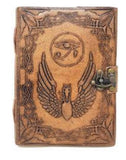 JOURNAL-Embossed 5x7 Inch Eye Of Horus Leather Journal with Latch Closure