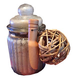 Scented Sand Crystals-Gardenia Scented Sand Crystal Potpourri in Decorated Airtight Glass Decanter with Wooden Scoop