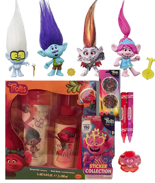Bundle- 9 PC Trolls Bath Time and After Fun Pack