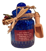 Scented Sand Crystals-Almond Apple Scented Crystal Potpourri in Decorated Airtight Glass Decanter with Wooden Scoop