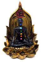 Backflow-Seven Chakra Polyresin Backflow Incense Burner 6 Inches x 4Inches