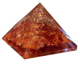PYRAMID-Large Orgone Energy Pyramid Red Carnelian 60-65 mm
