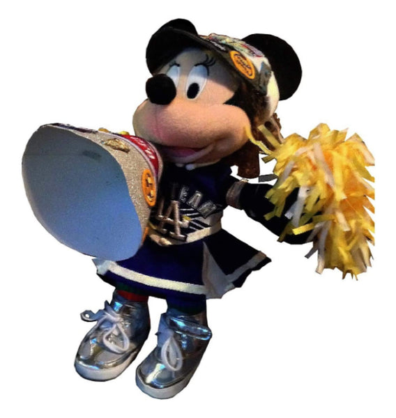 MOCKS-Minnie Mimics a Cheerleader with Pom Poms, Visor and Megaphone Stand Included