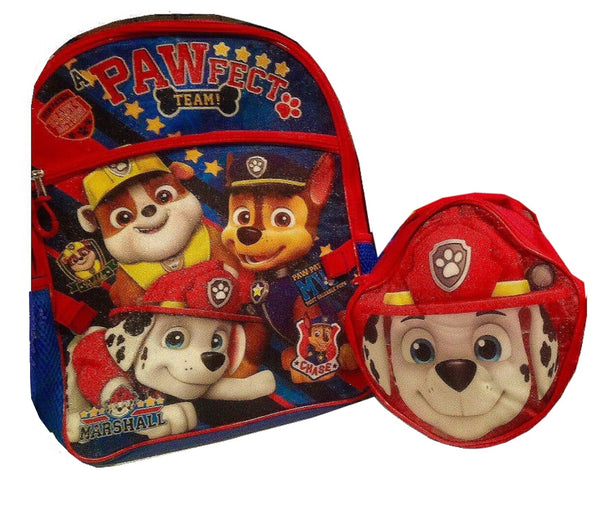 Backpack- Boys' Paw Patrol Backpack with Lunch  Kit (Light Blue/Red)